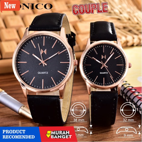 Jam tangan couple terbaik- Stainless Steel Back Case Jam Tangan Couple 3984GL (2 pcs) (HARGA SEPASAN