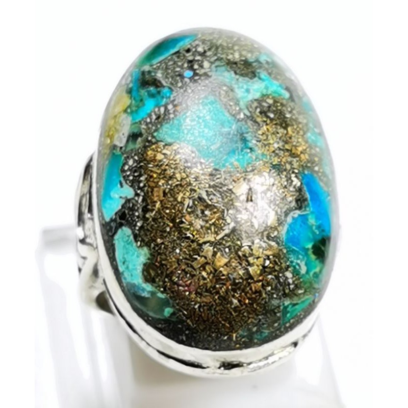 Batu natural asli pirus Persia serat emas