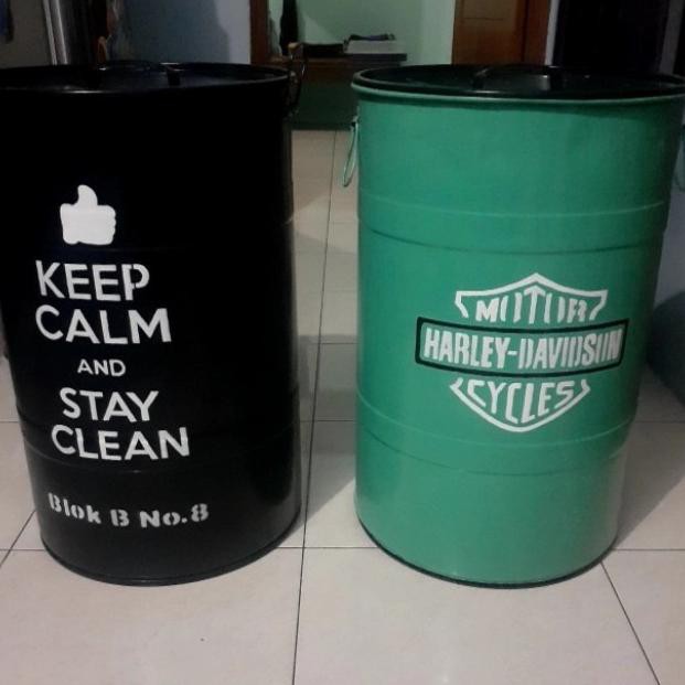 drum besi/tong sampah/tempat sampah 60 liter