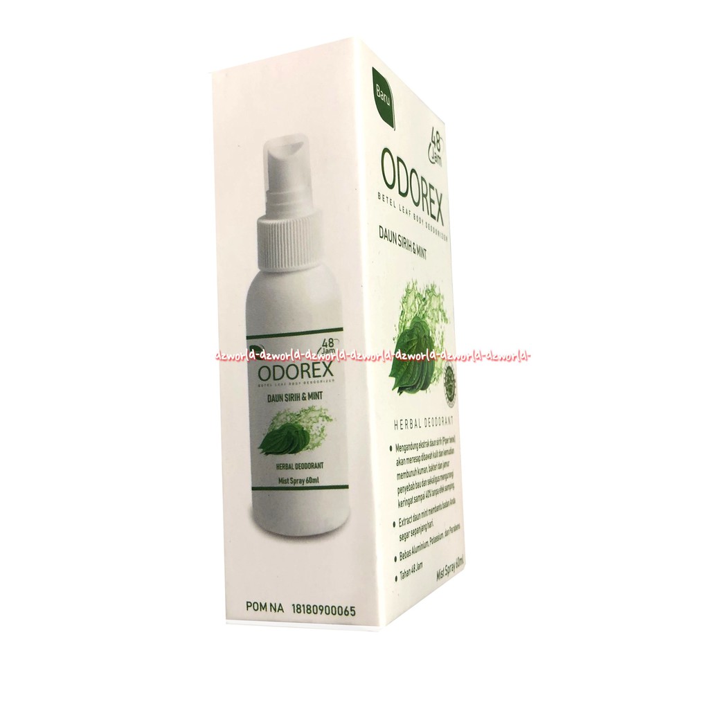 Odorex Herbal Daun Sirih &amp; Mint Deodoran Spray 60mL Mampu Bertahan Hingga 48 Jam