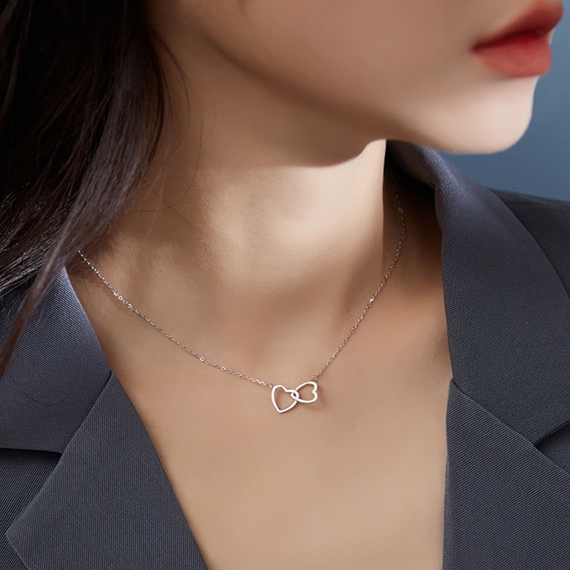 Fashion Kalung Liontin Kerawang Cinta Ganda Berbentuk Hati Kalung Choker Populer Untuk Wanita