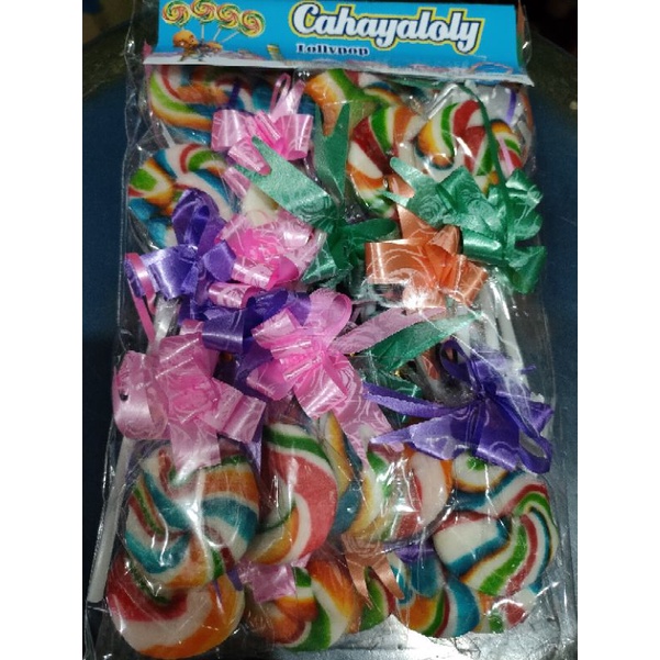 Lolipop bulat dan lollipop pita love gulir roll warna warni isi 20 pcs