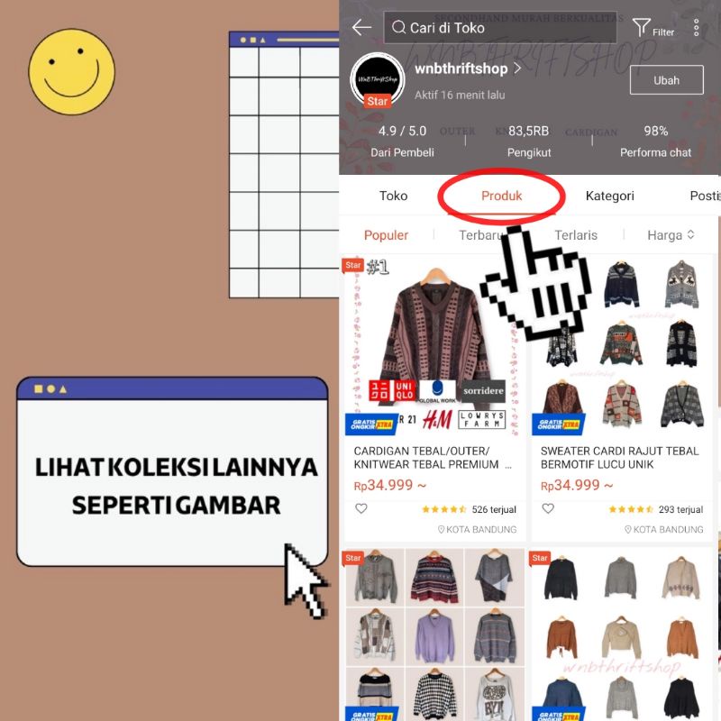 KOLEKSI RAJUT CARDIGAN OUTER TEBAL LUCU IMUT GEMOY MURAH-2