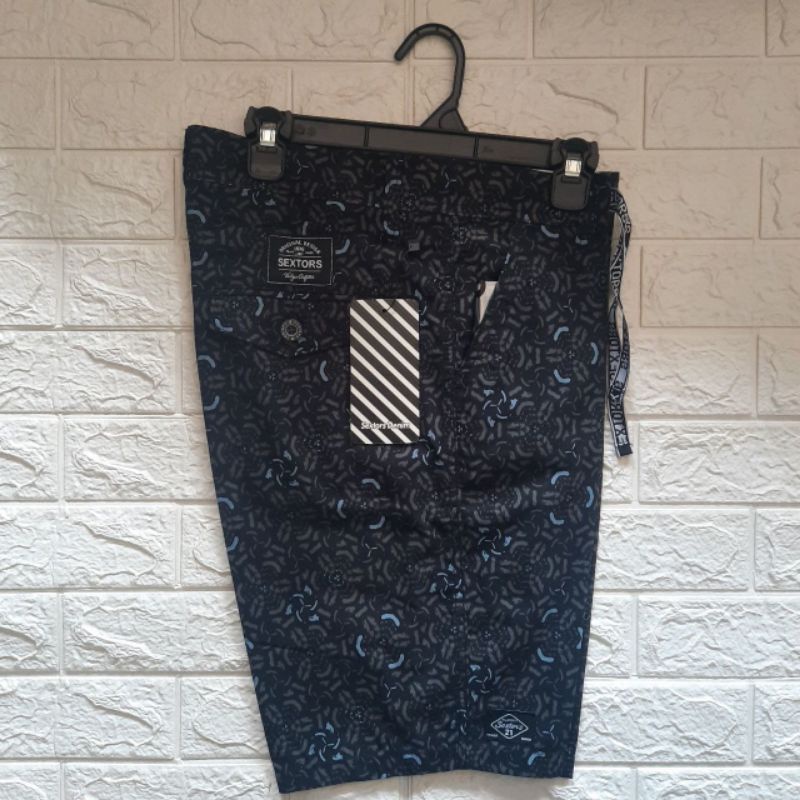 bigsize jumbo 36 37 38 DISTRO SHORT PANTS Celana chino pendek pria cowo sextors motif abstrak hitam