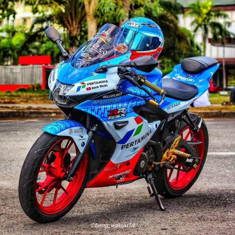 decal stiker gsx r150 livery mandalika (indonesia) decal gsx fullbody, striping gsx fullbody