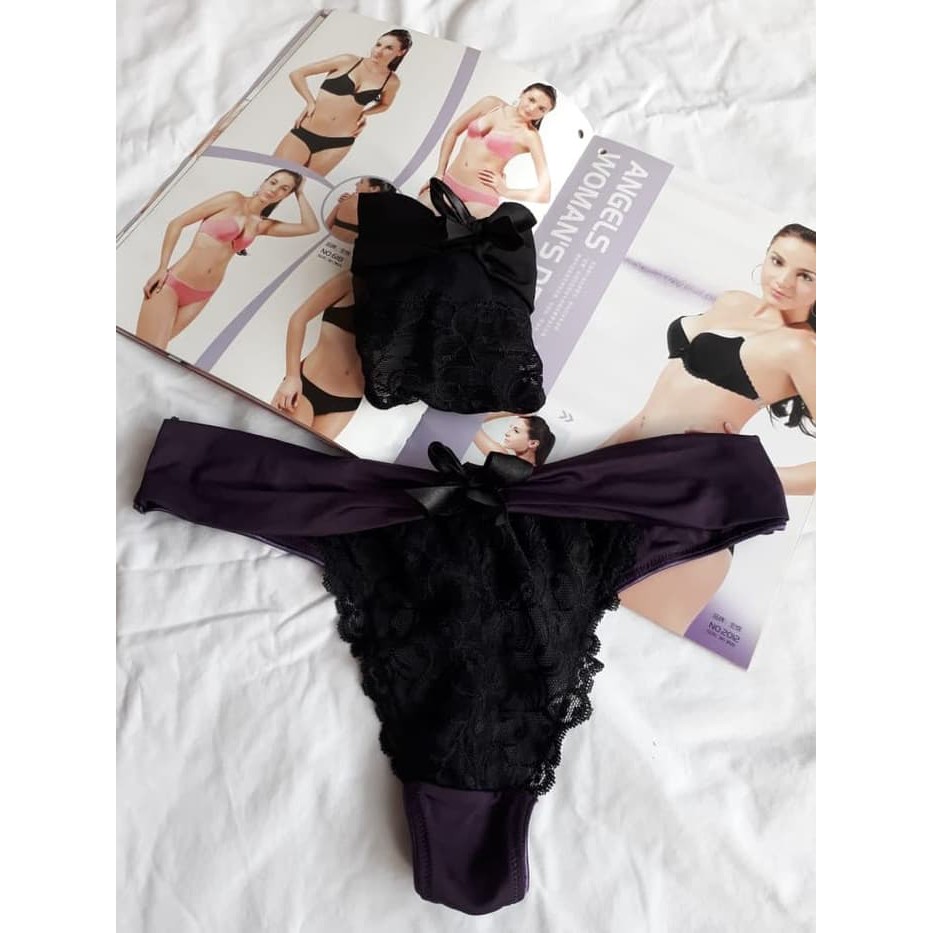 GS.7500.IN2 THONG BIG SIZE - CELANA G STRING MODEL TALI LEBAR - Hitam- XL