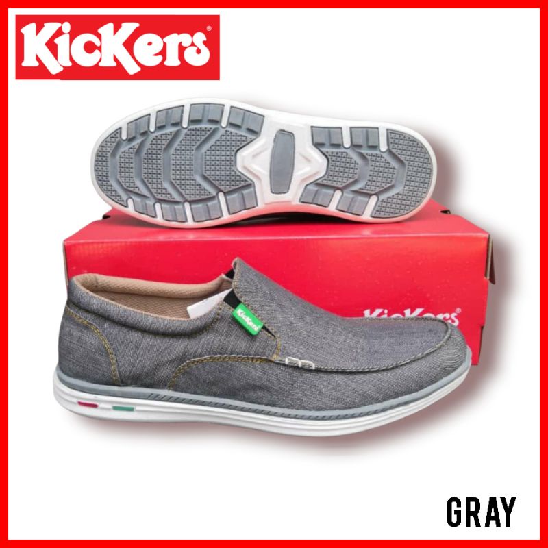 SEPATU KASUAL PRIA SLIP ON KICKERS / SEPATU KERJA KULIAH KICKERS SLOP TANPA TALI / SEPATU JALAN SANTAI MEJENG FORMAL ELEGAN