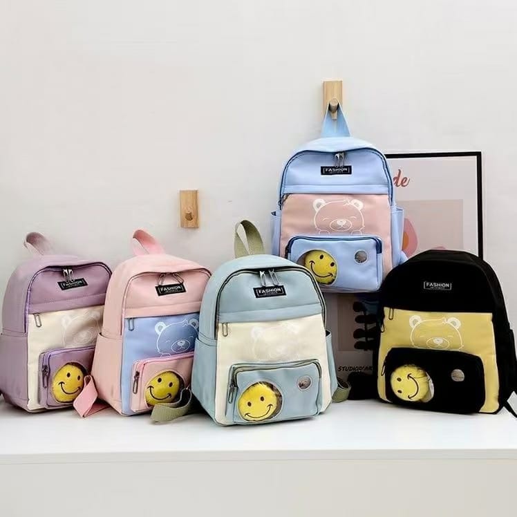 TAS SEKOLAH ANAK PEREMPUAN / RANSEL BACKPACK CEWEK TAS FASHION MODEL LUCU TERDAPAT BONEKA SMILE 68116