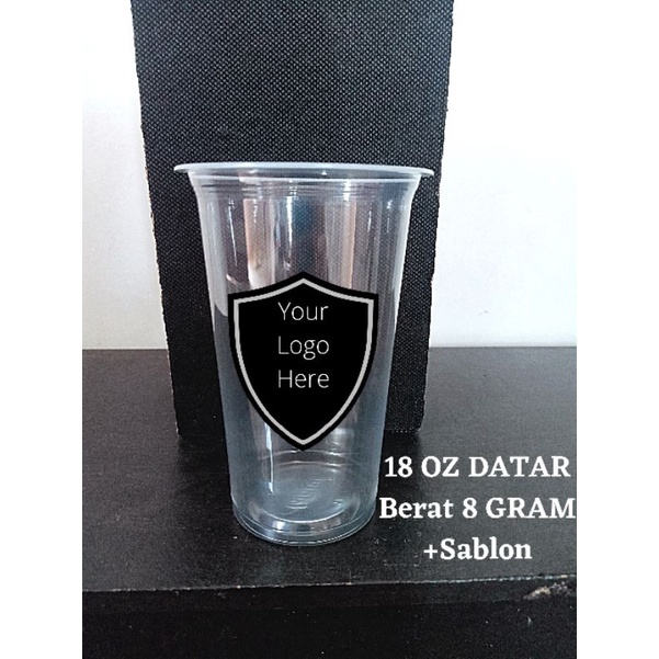 Sablon Cup 18 Flat OZ datar 8 gram Costum Sablon cup 18 Oz datar