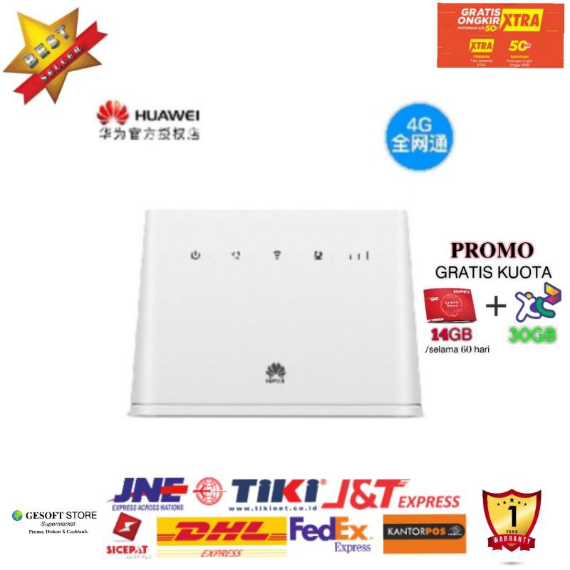 Huawei B311AS-853 4G LTE Wireless Router WiFi Free Simpati 14Gb + XL Go IZI 30Gb/Modem/Murah/Huawei