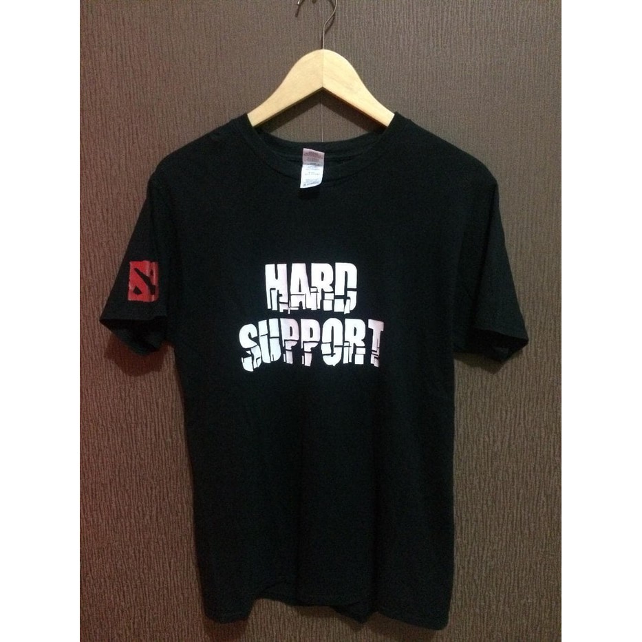 Kaos Tshirt Baju Obral Murah Combed 30S Distro Dota 2 Game HARD SUPPORT polos custom indonesia pria 