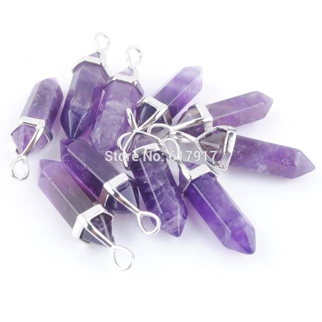 Liontin Batu Kecubung Amethyst Natural Asli Free Kalung Korea