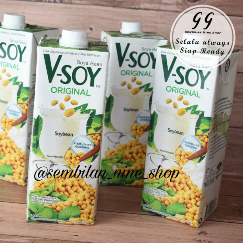 

V-SOY ORIGINAL Soy Bean Milk 1 Liter 1000 mL Vsoy Susu Kacang Kedelai
