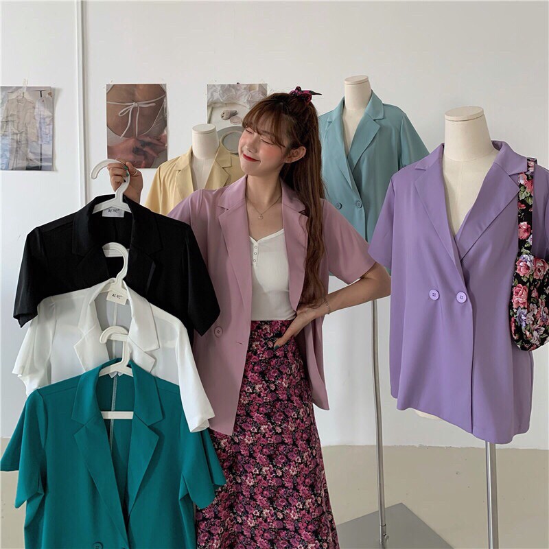 blazer korea lengan pendek