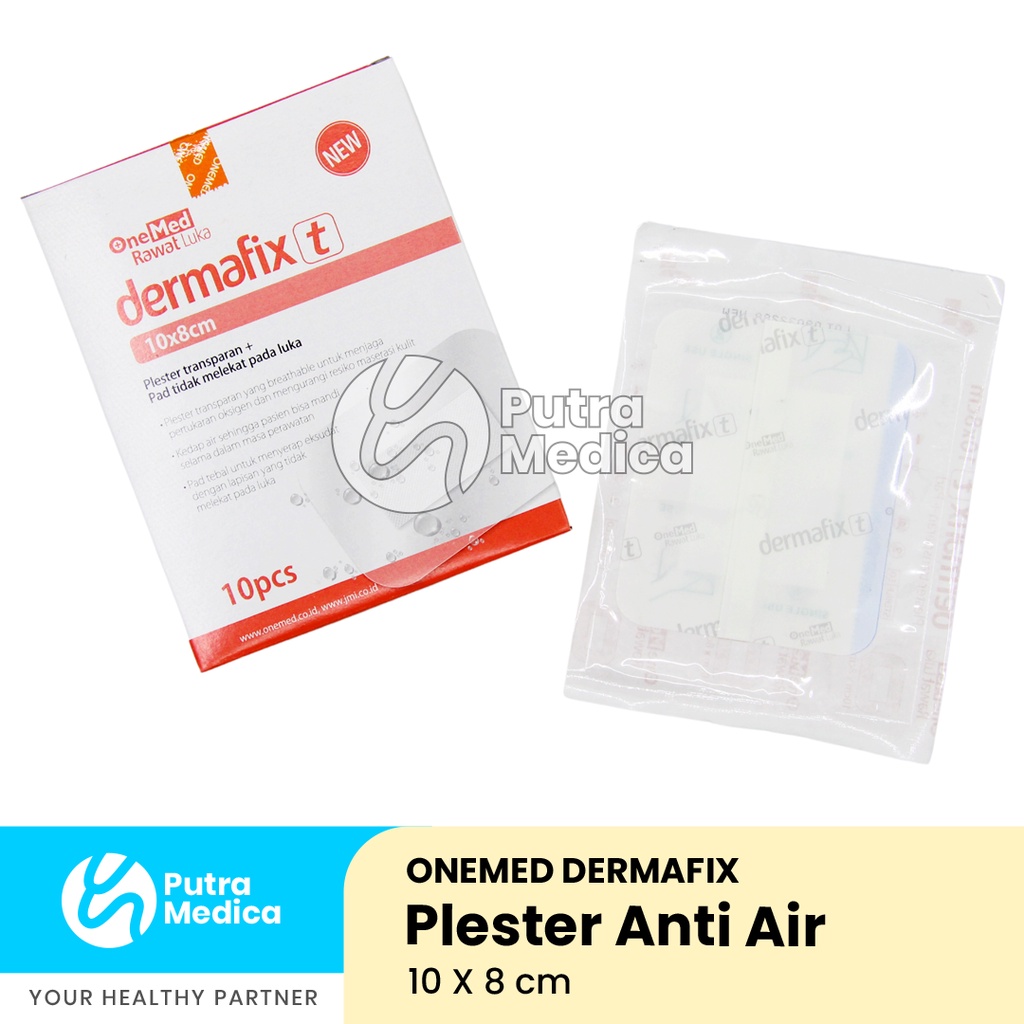 Onemed Dermafix T Plester 10x8cm - 1 Pc / Plaster Anti Air Penutup Pembalut Pasca Operasi / Pembungkus Luka Waterproof