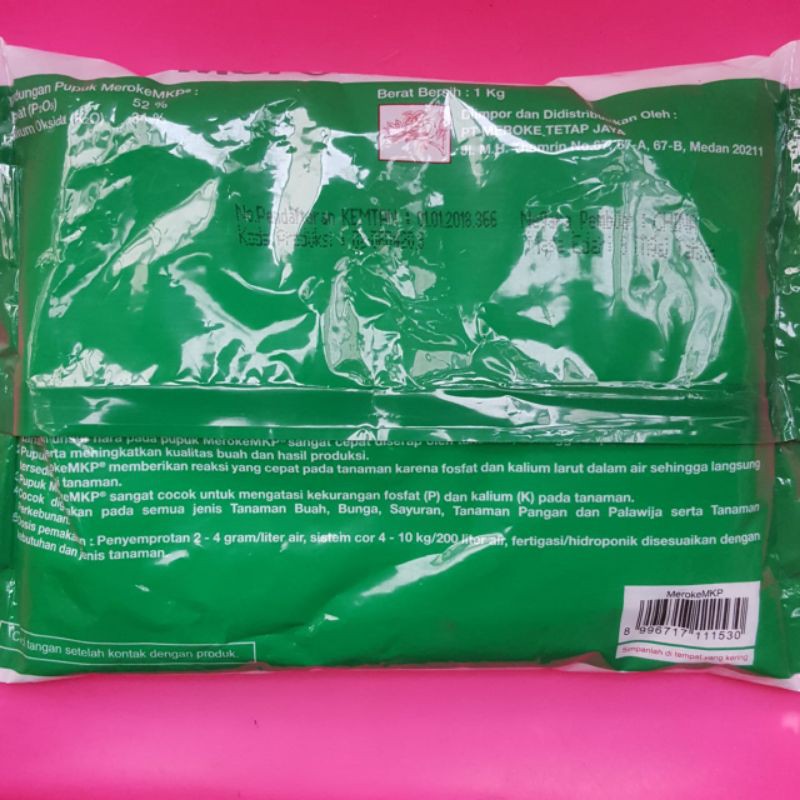 Pupuk Meroke MKP 1KG Mono Kalium Phosphate Hidroponik Grade Original Kemasan Pabrik