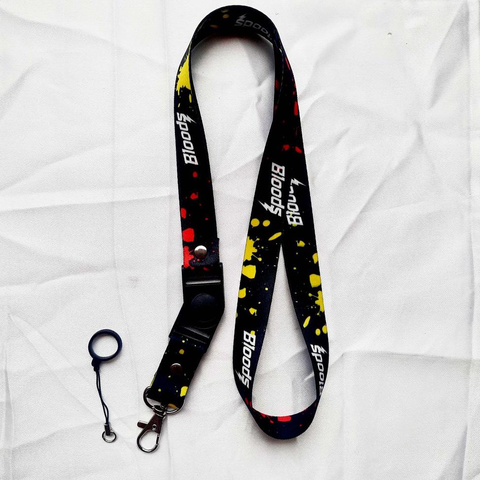 

Last Edition | TnZ Lanyard printing BLOODS Gantungan ID Card/Pod + karet 13mm |Masih@banyak