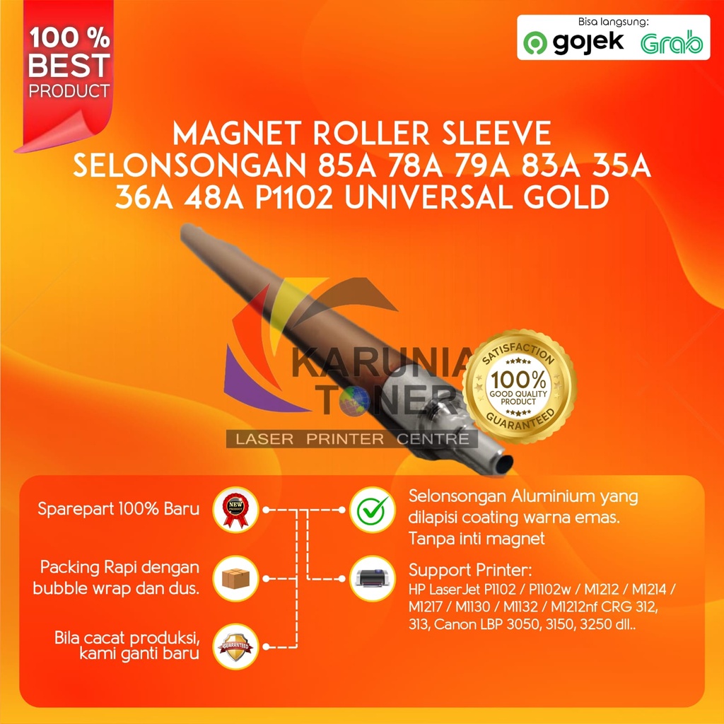 Magnet Roller Sleeve MRS Selongsongan 35A 36A 48A 78A 79A 83A 85A P1102 Universal GOLD