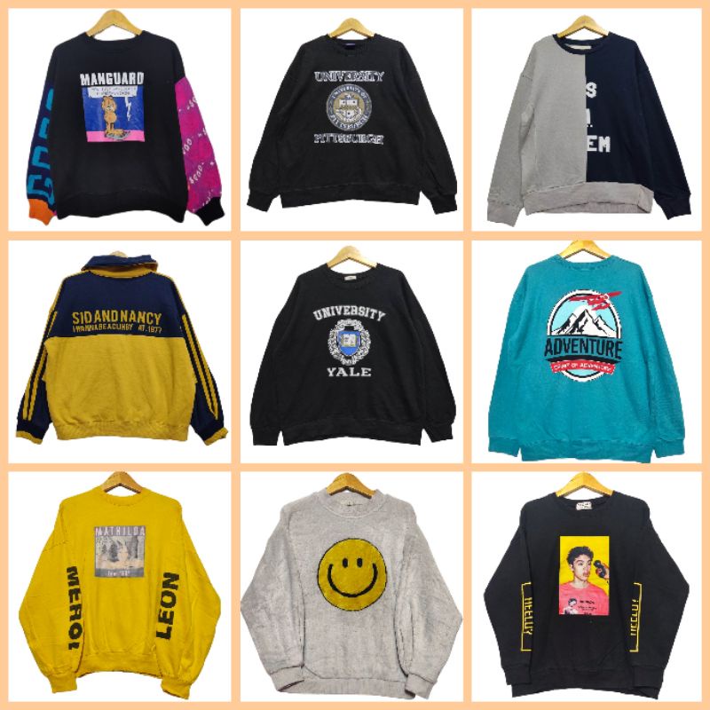 CREWNECK  OVERSIZE SWEATER HOODIE TANGAN BALON LENGAN BALON  MURAH