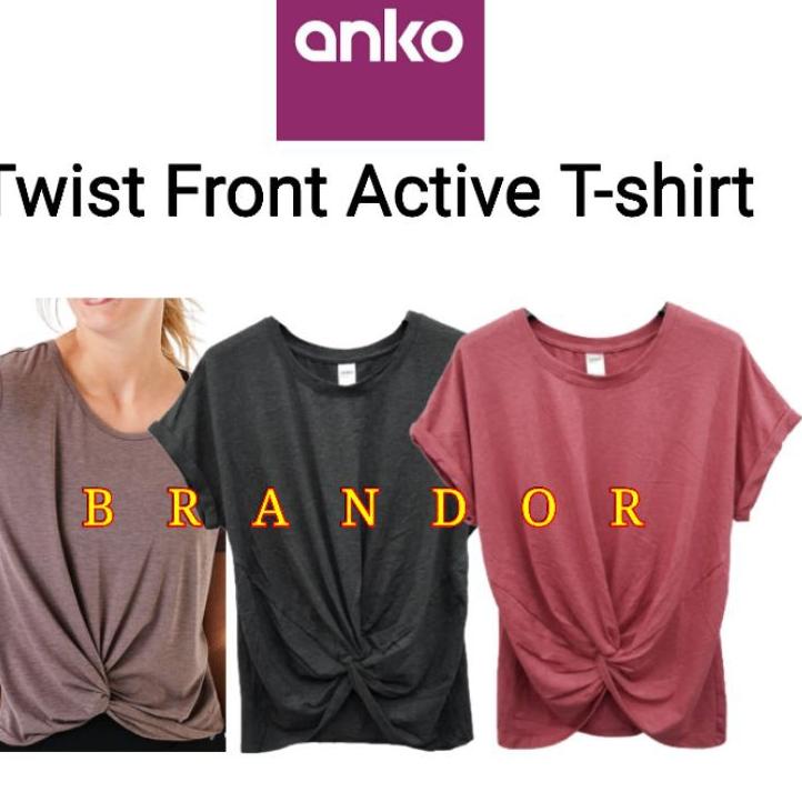 ✼ TWIST FRONT ACTIVE T- SHIRT By ANKO ֍