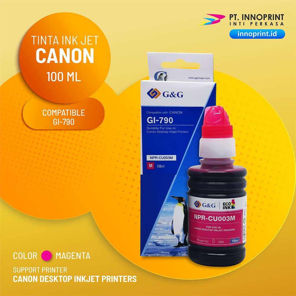 Tinta Canon G&amp;G Original Compatible GI-790 Printer Canon PIXMA G1000/2000/2002/3000/G4000