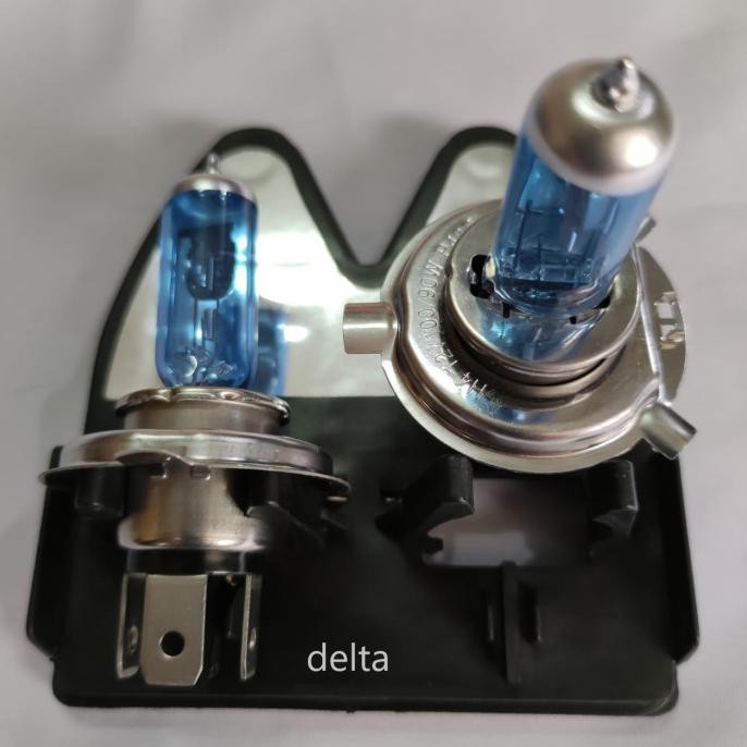 LIMITED EDITION♎ Bulb xenon biru H4 12 volt 100/90 watt P43T super white CoverTermurah