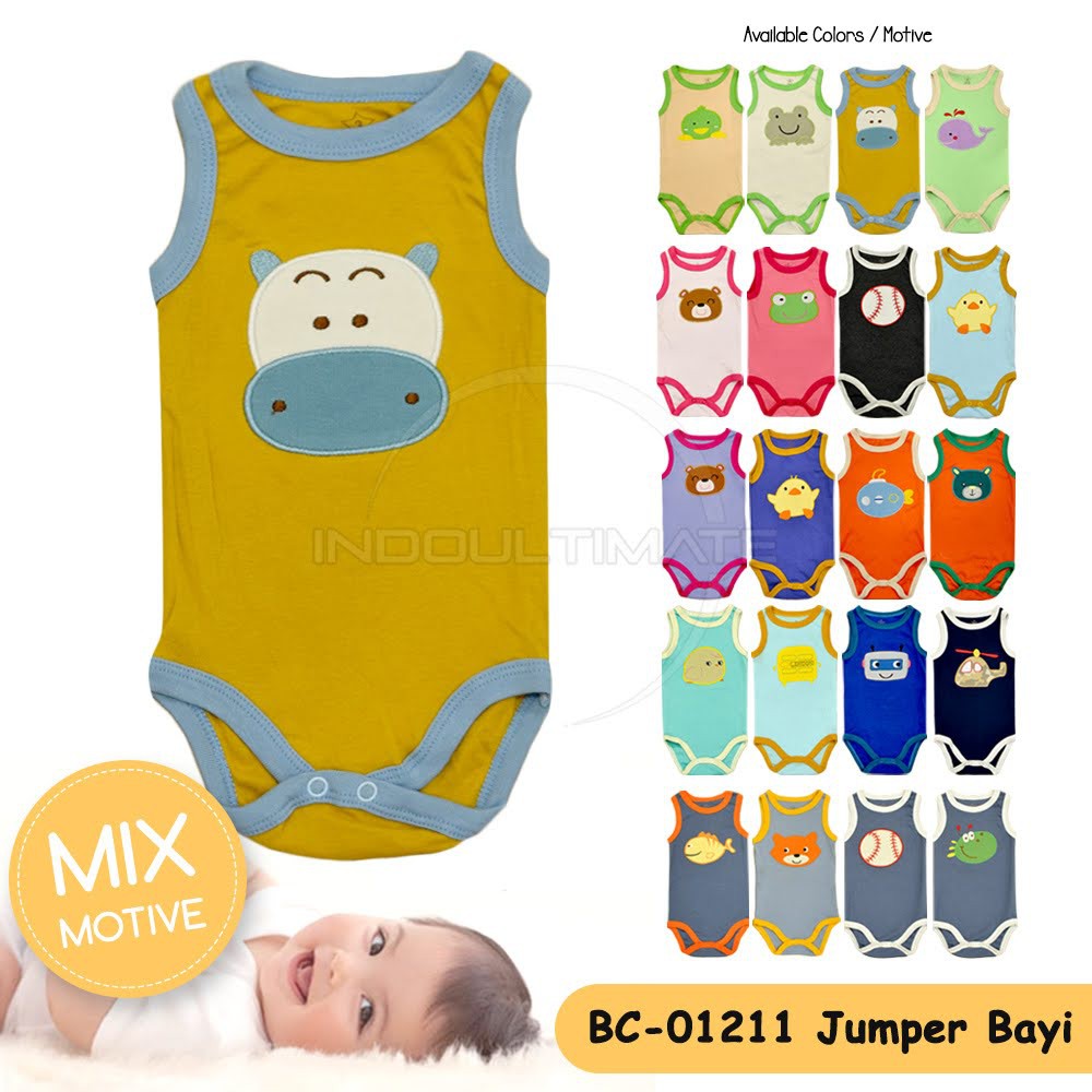 0-1th Jumper Jumsuit Jumpsuit Bayi Baru Lahir Perempuan Laki Laki Tanpa Lengan BC-01211 Baju Bayi