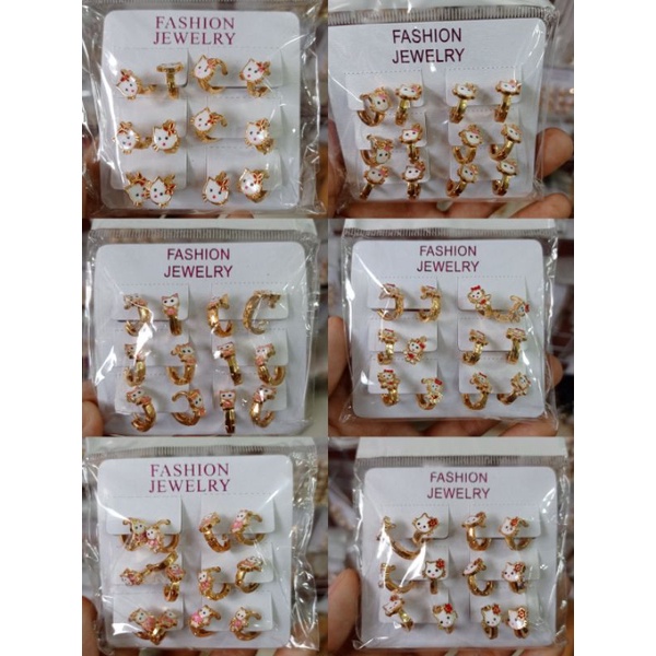 anting anak karakter isi 6 pcs, paket usaha murah