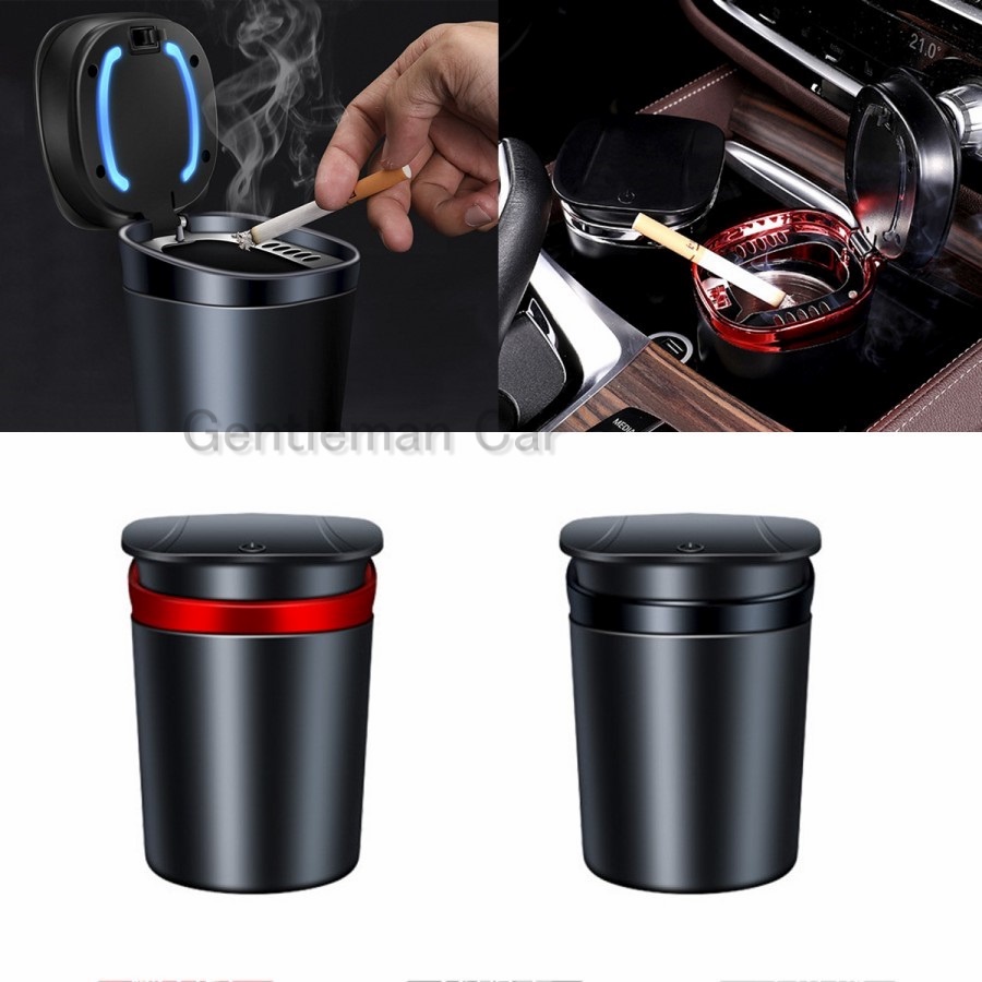 Premium Car Ash Tray LED Tempat Portable Asbak Interior Kabin Mobil