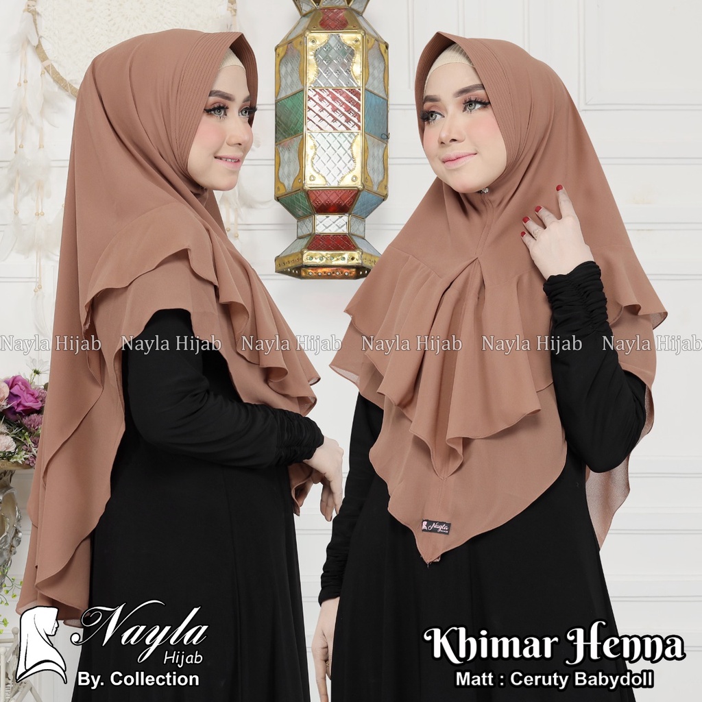 KHIMAR HENNA CERUTY BABYDOLL KERUDUNG CERUTY JUMBO ORIGINAL BY NAYLA HIJA'B