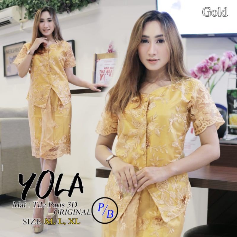 REAL PICT SETELAN KEBAYA YOLA/KEBAYA TULLE/KEBAYA MODERN