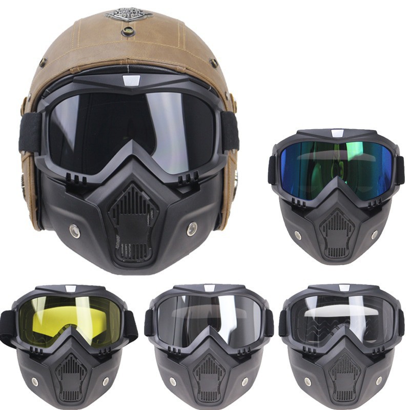 MPro Kacamata Goggles Mask Motor Retro Windproof / GOGGLE MASK KACA MATA HELM Variasi Classic TaffSPORT