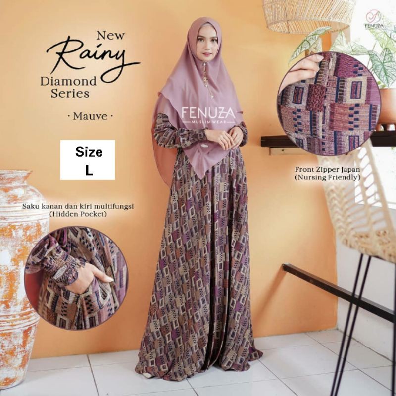 Dress New Rainy Diamond Series -Hanya Dress- Gamis Pesta Syari Cantik by Fenuza