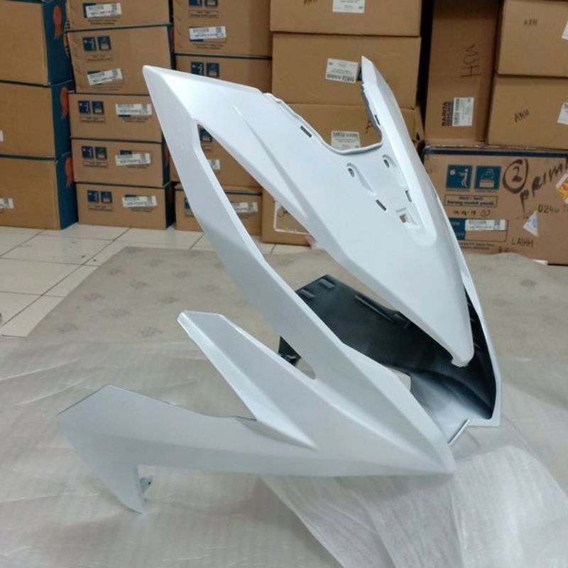 cover front tameng depan beat new eco k81 2018 2019 putih glossy ori