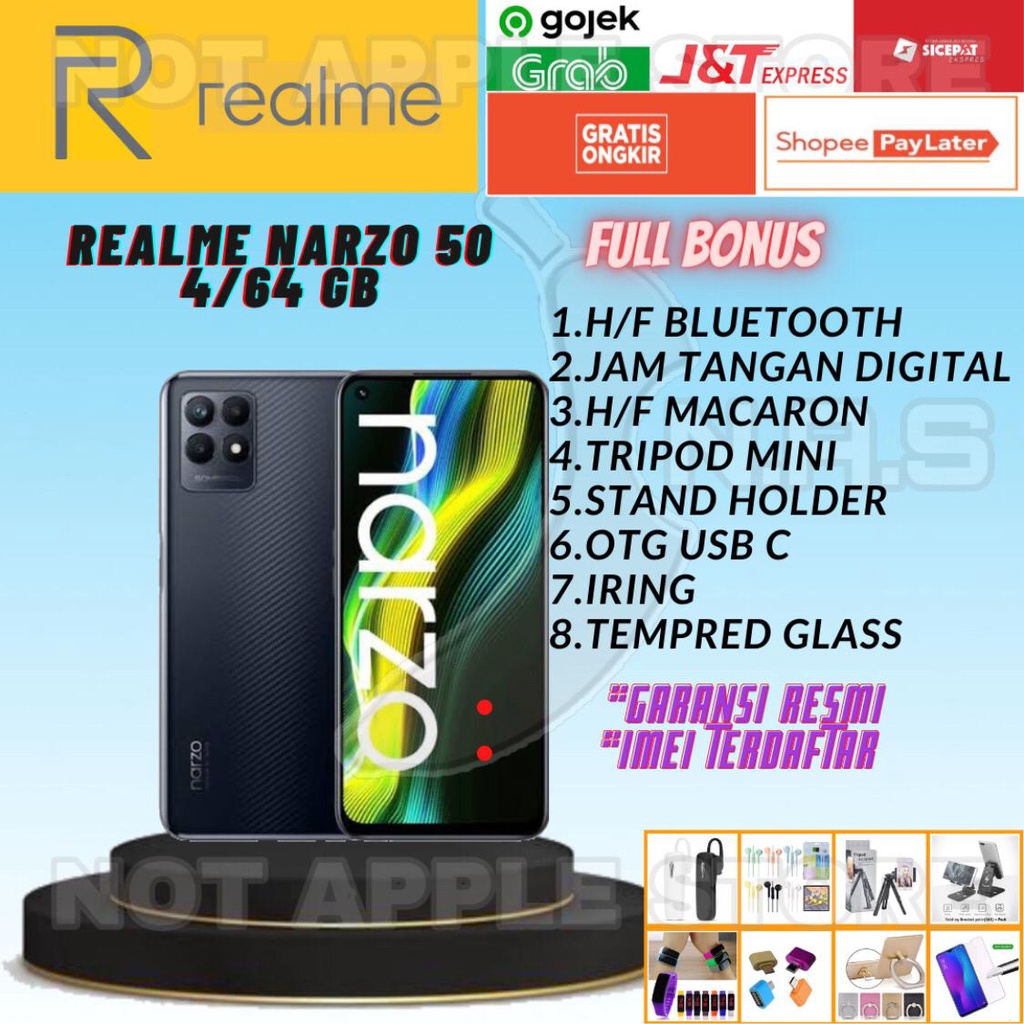 REALME NARZO 50 RAM 4/64GB NEW BARU GARANSI RESMI