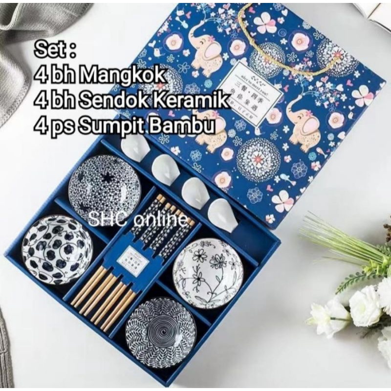 Japanese Plate Bowl Gift Set Piring Mangkok Jepang