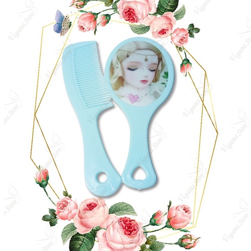Sisir Cermin Gagang 1 Set Perlengkapan Wanita Murah Lucu unik-Vegasus Store (COD)
