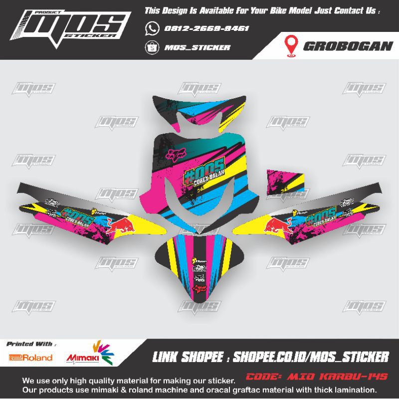 decal Mio smile mio lama fullbody bebas desain