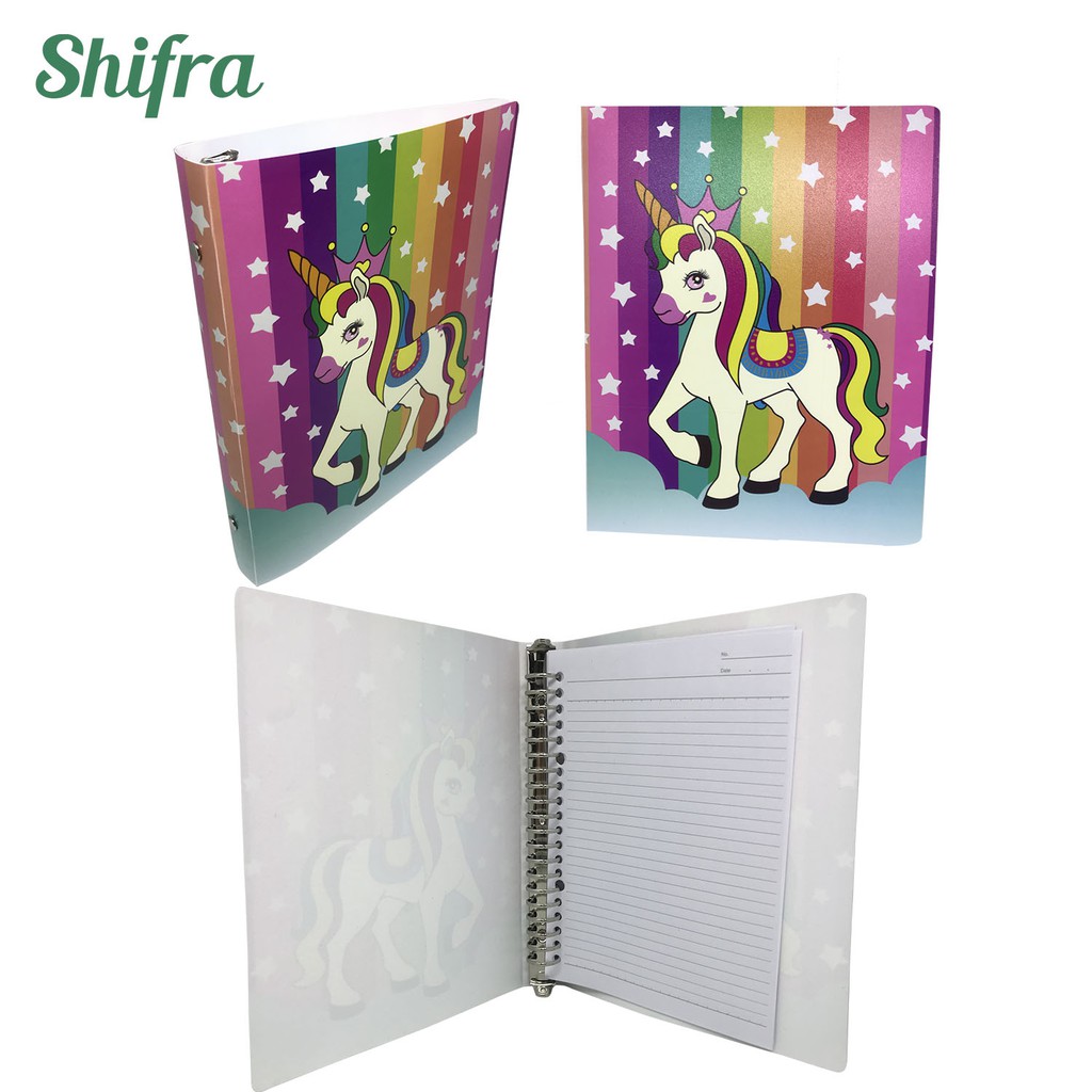 Shifra Binder Ring A5 Gambar Unik Unicorn Planet (Free kertas) dan Isi Kertas 100 Lembar Kenko (Terpisah)