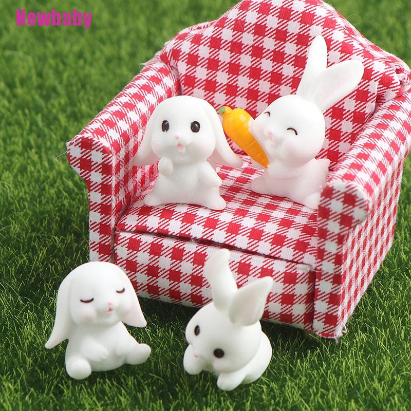 4pcs Miniatur Kelinci Wortel Paskah Mini Untuk Dekorasi Taman