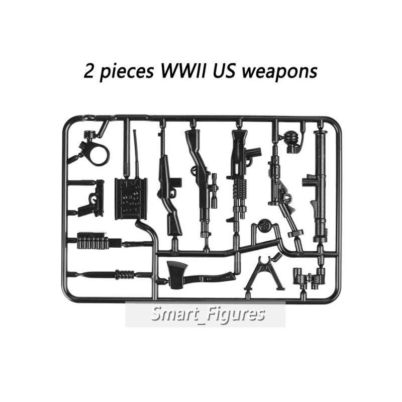 Minifigures Aksesoris Blok Bangunan DIY Senjata Militer Angka Mini Peralatan Koleksi Mainan