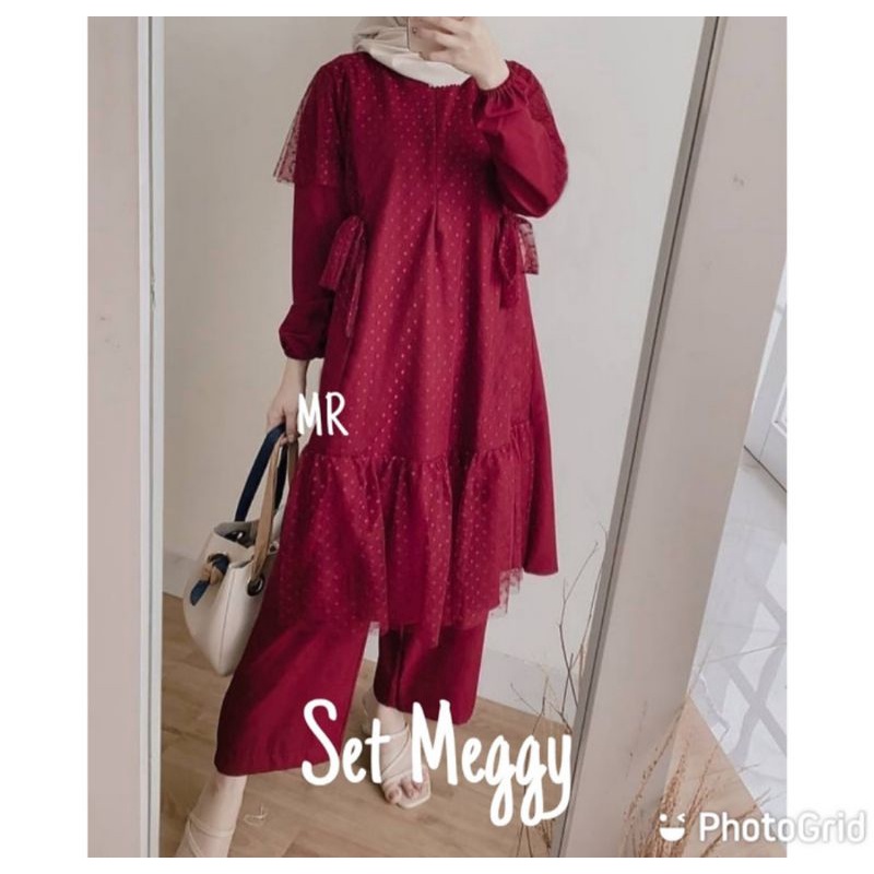 setelan tunik dan celana tile DOT brukat busui friendly