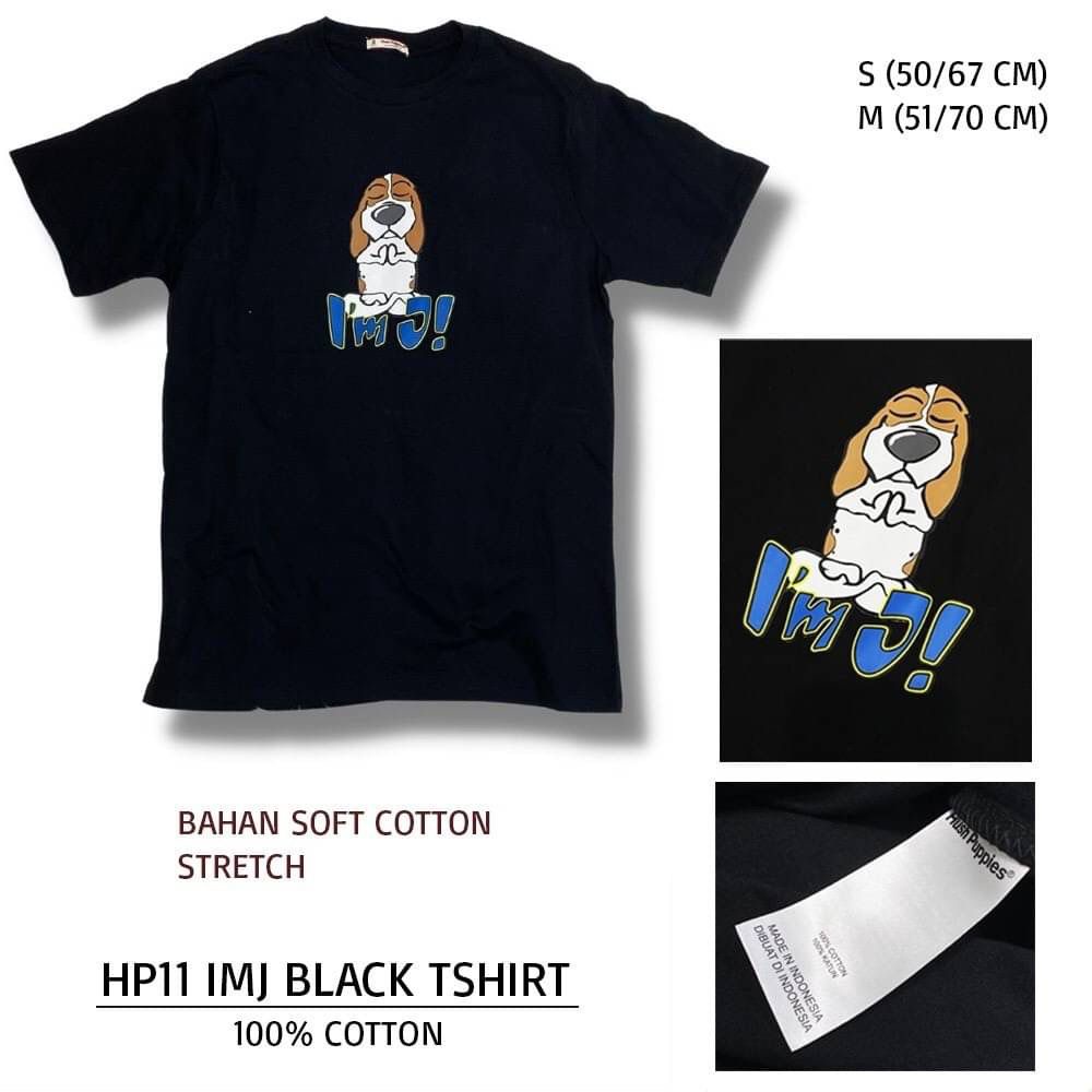 Baju Kaos Branded Pria - HUSH PUPPIES 11 IMJ BLACK TSHIRT