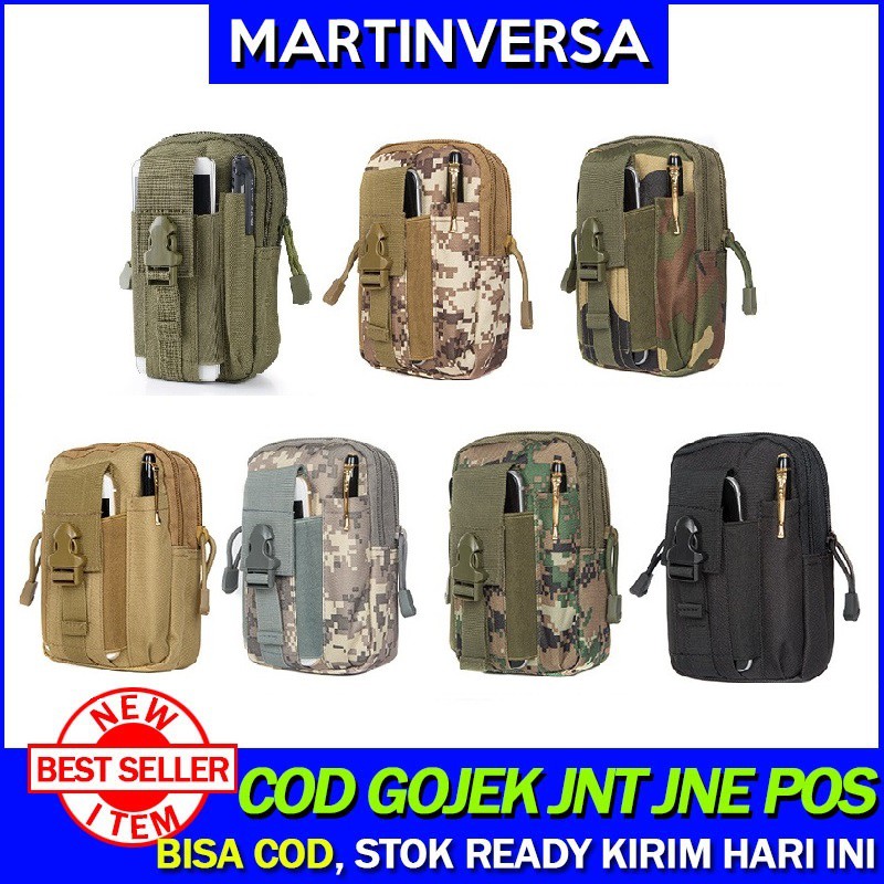  Tas  WB2 Pinggang Pria  Outdoor Tactical Army Dompet Kanvas 