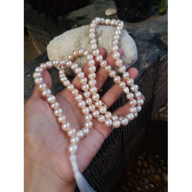 Tasbih 99 Mutiara  Air Tawar minim Gurat