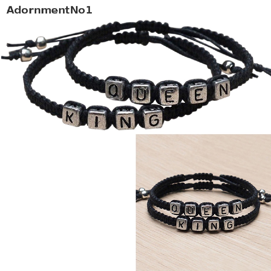 (AdornmentNo1) Gelang Pasangan / Pria / Wanita Desain King / Queen Handmade Untuk Hadiah Pernikahan