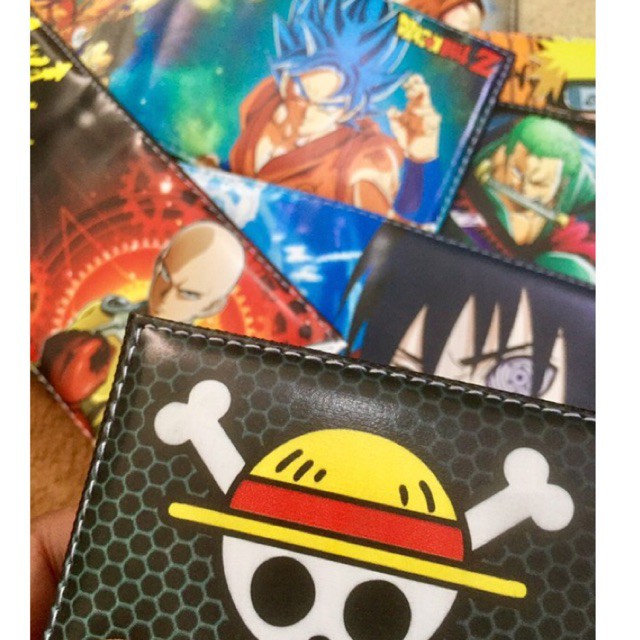 Dompet anime kartun Jepang model lipat dua gambar Naruto sasuke one piece saitama bahan kulit PU lokal gmbar jelas terang dragon ball #dompet #dompetlipat