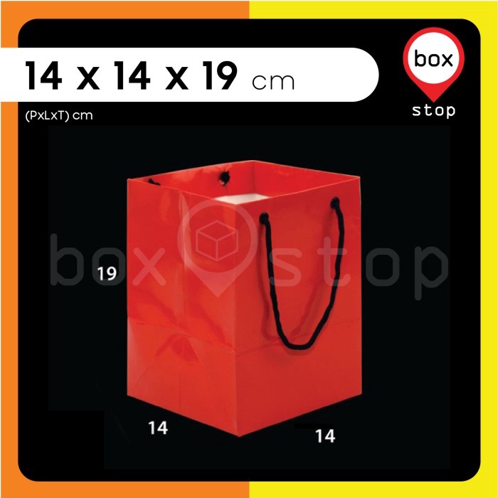 

Paper Bag Polos - PaperBag Kue - MERAH - 14x14x19 cm (12 pcs)