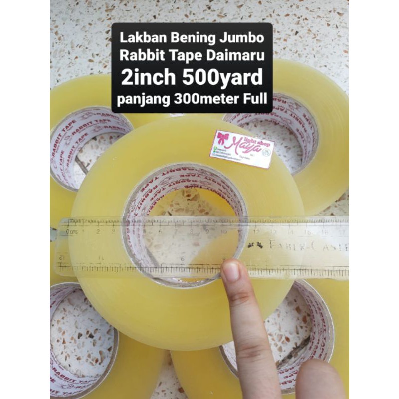 Lakban Bening Jumbo 2inch 500yard 300meter solasi lem packing paket termurah daimaru rabbit tape murah