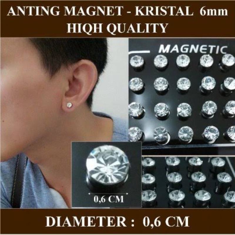 anting magnet permata / anting magnet berlian / anting fake permata / anting magnet pelenis